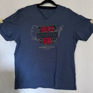 Charles Vogele XXL blue V-neck T-shirt